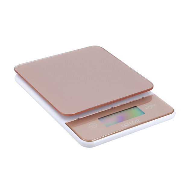 Taylor Rose Gold Glass Digital Slim Kitchen Scale