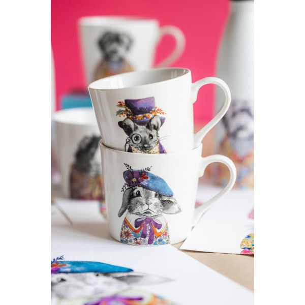 Creative Tipperleyhill Rabbit Print Fine China Mug