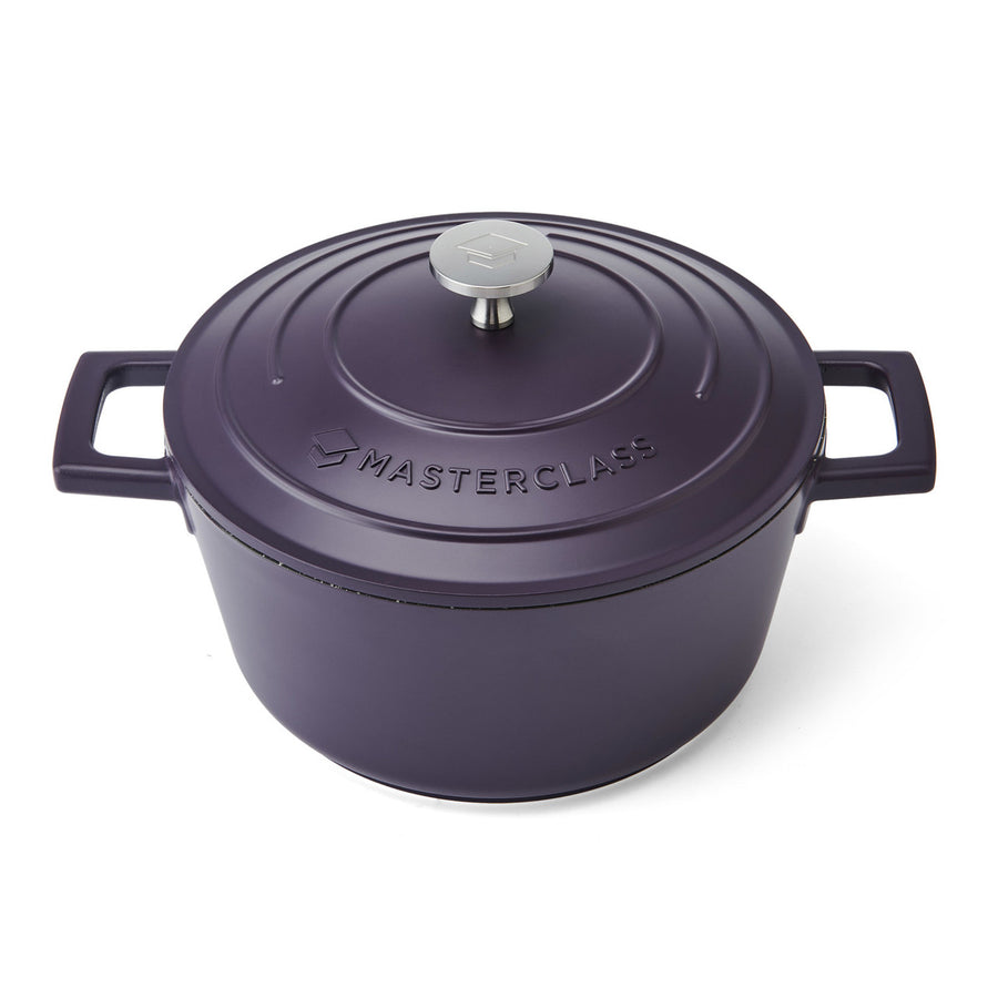 Masterclass Cast Aluminium 20cm Round Casserole Purple