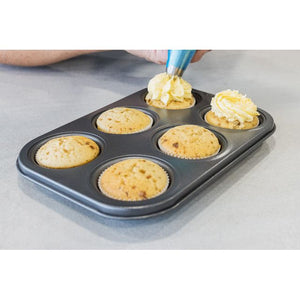 MasterClass Non-Stick 6 Hole Deep Cake Pan