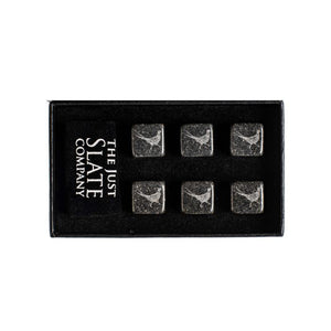Just Slate Set of 6 Pheasant Engraved Whisky Stones