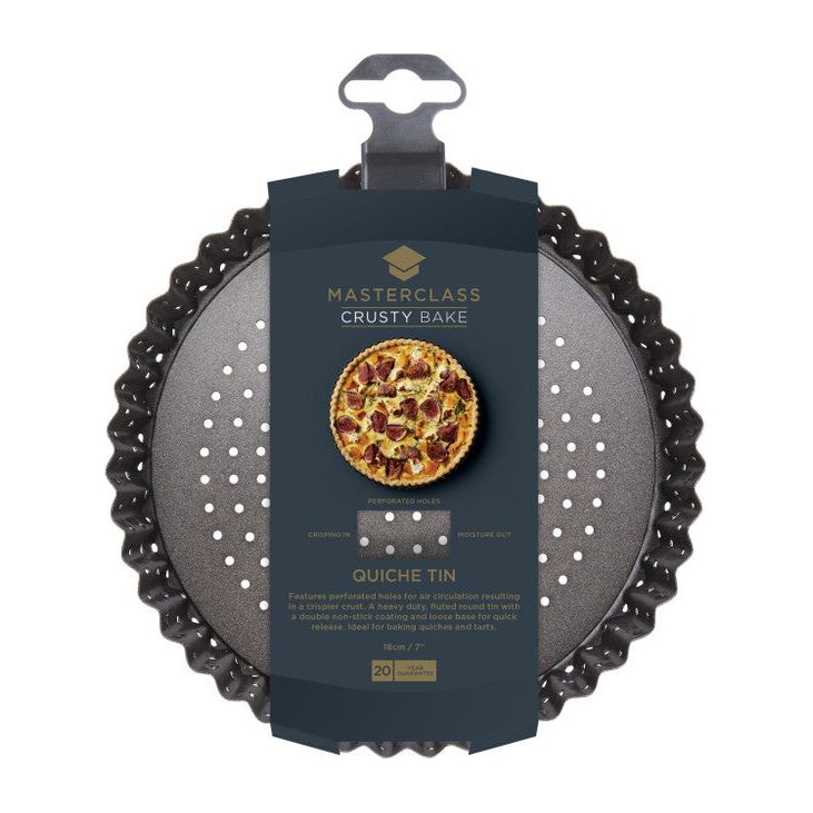 MasterClass Crusty Bake Non-Stick 18cm Fluted Round Flan