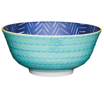 KitchenCraft Leaf Indigo Ceramic Bowl