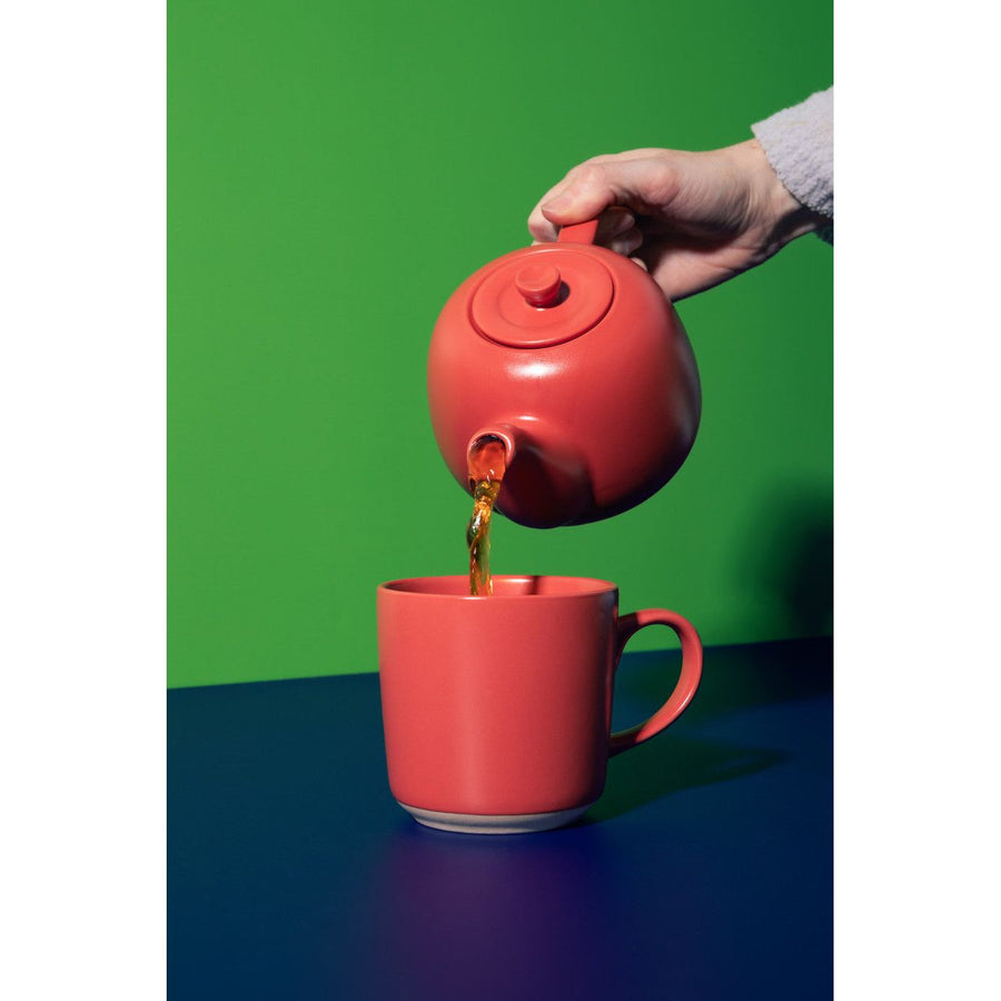 La Cafetiere Red 600ml Ceramic Teapot