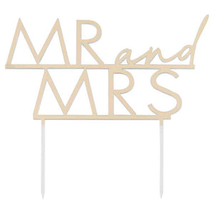 Ginger Ray Gold Mr & Mrs Cake Topper