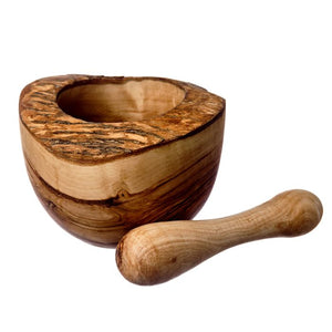 Just Slate Olive Wood Pestle & Mortar