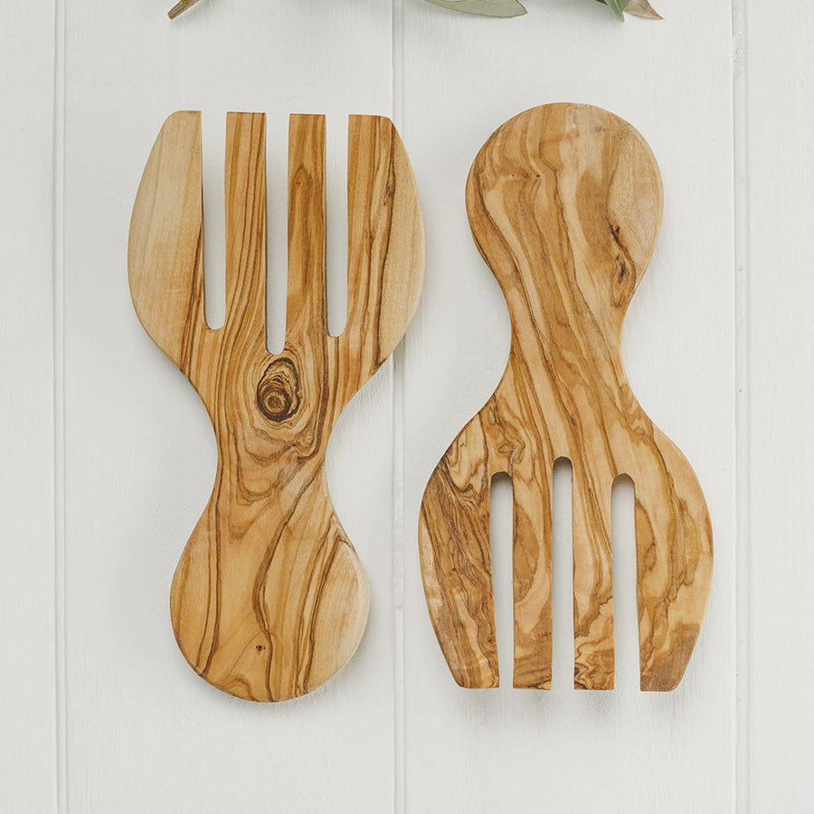 Just Slate Olive Wood Salad Hands