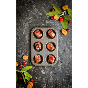 MasterClass Non-Stick 6 Hole Deep Cake Pan