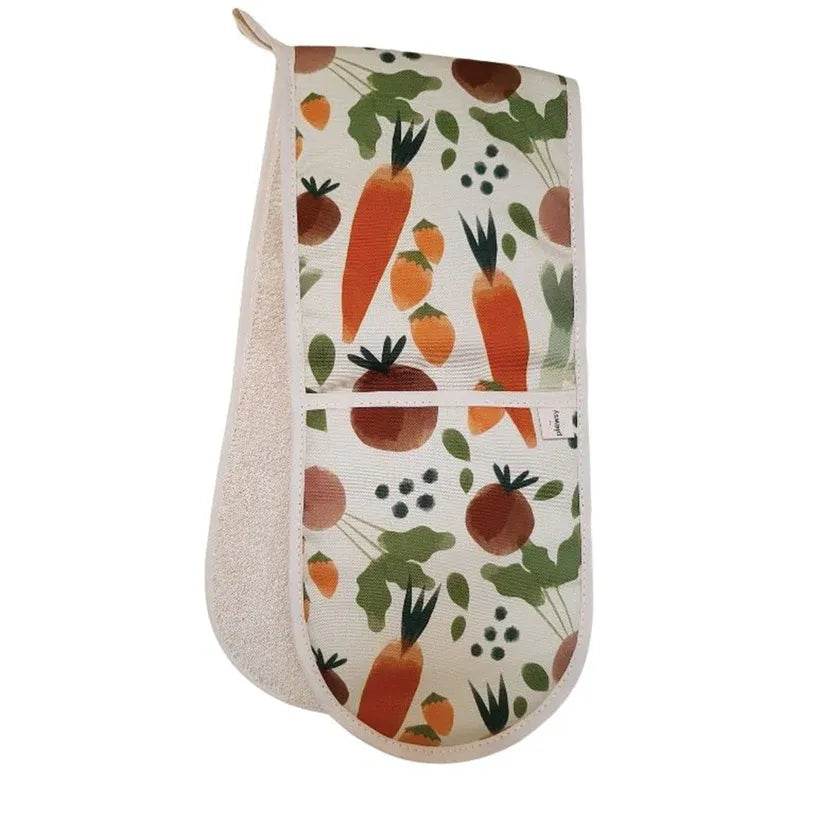 Plewsy Veggie Print Double Oven Gloves