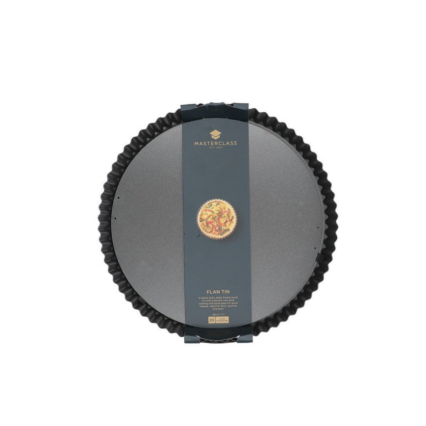MasterClass Non-Stick 28cm Fluted Round Flan Tin