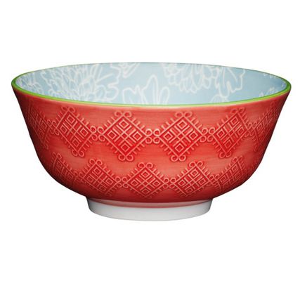 KitchenCraft Grey Floral Ceramic Bowl