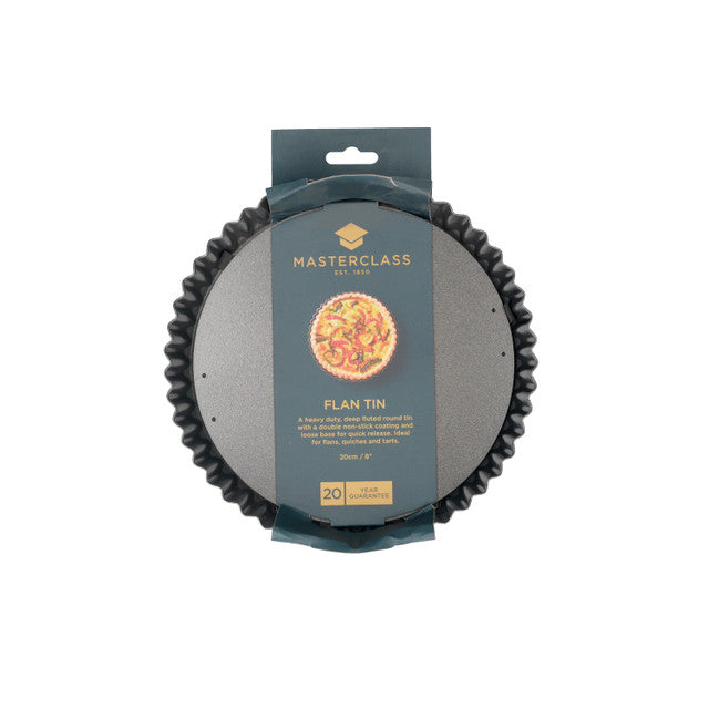 MasterClass Non-Stick 20cm/8" Loose Base Fluted Quiche/Flan Tin
