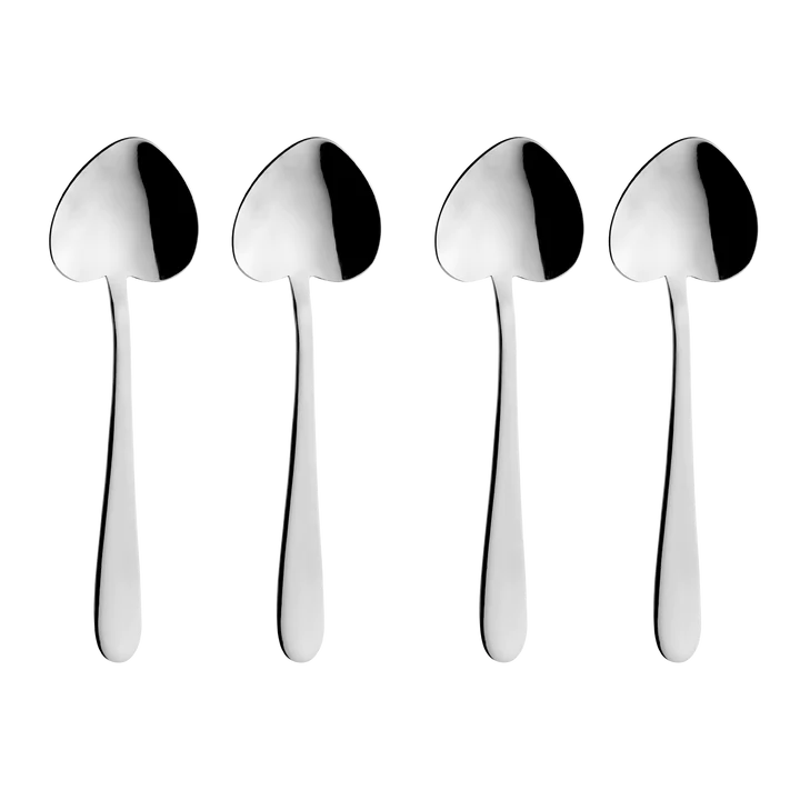 Grunwerg Windsor Set of 4 Heart Shaped Teaspoons