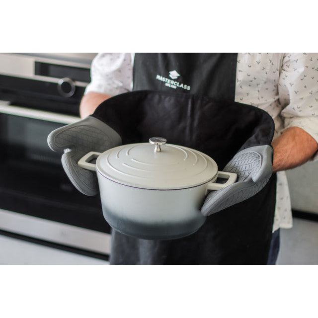 MasterClass Grey Silicone Double Oven Gloves