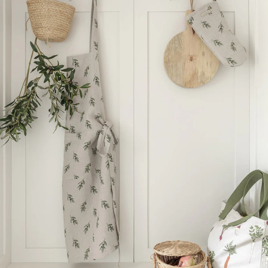 Sophie Allport Olive Linen Adult Apron