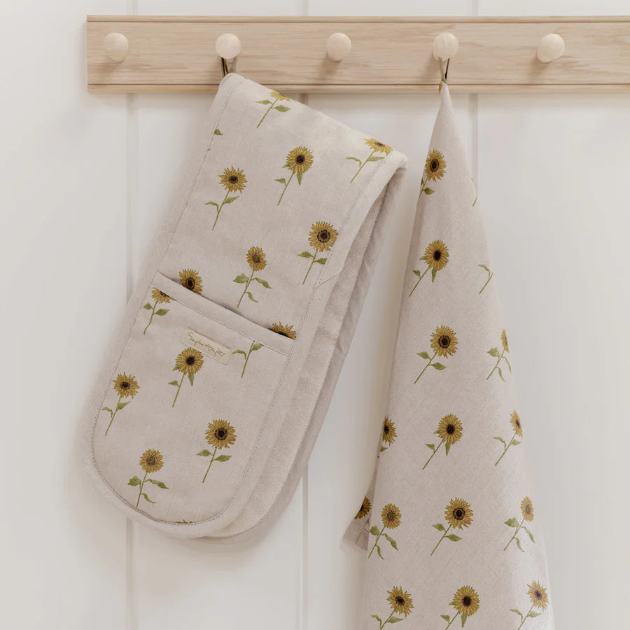 Sophie Allport Sunflower Linen Double Oven Glove