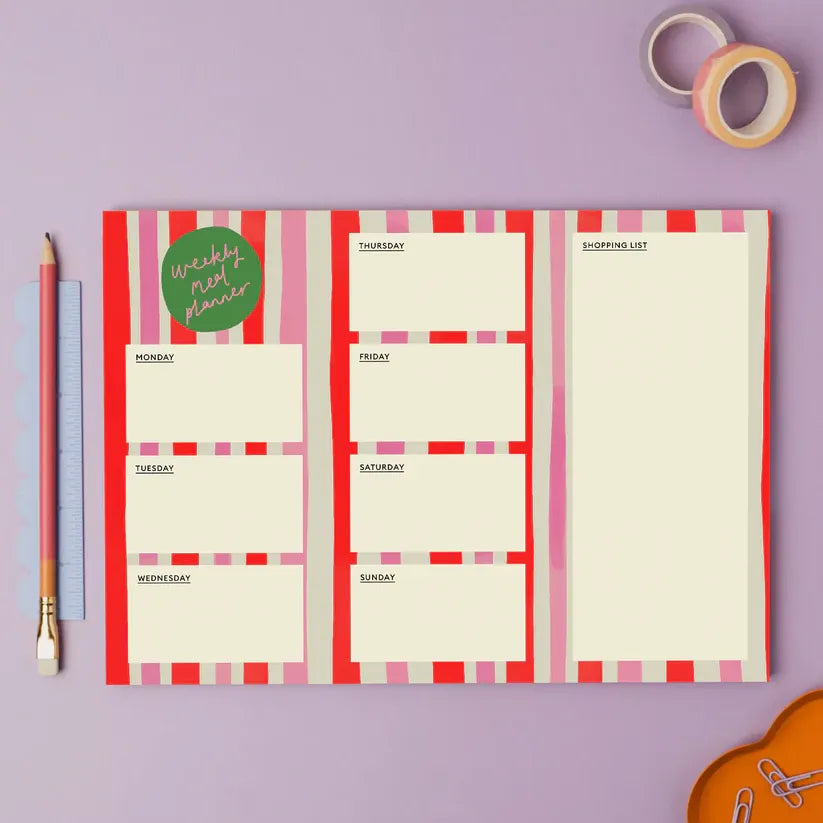 Plewsy Stripy Weekly Meal Planner