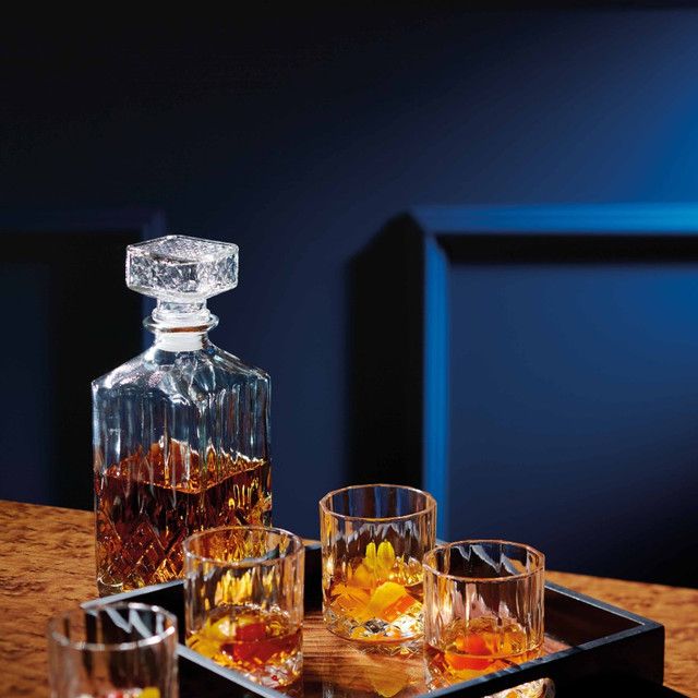BarCraft Cut Glass Decanter Set