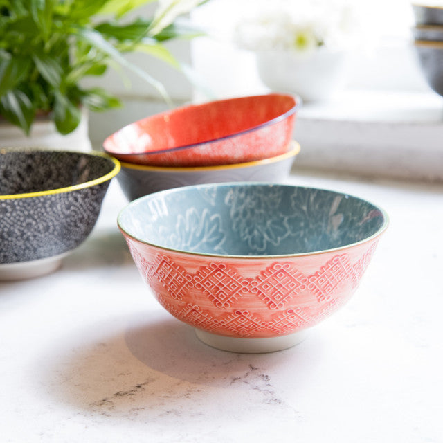 KitchenCraft Grey Floral Ceramic Bowl