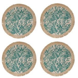 Creative Tops Green Leaf Hessian Placemats