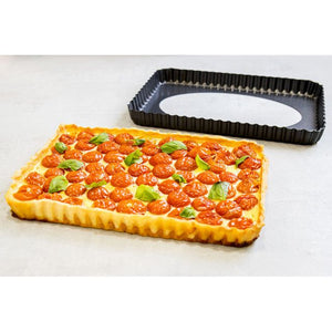 MasterClass Non-Stick Loose Base Fluted Rectangular Flan/Quiche