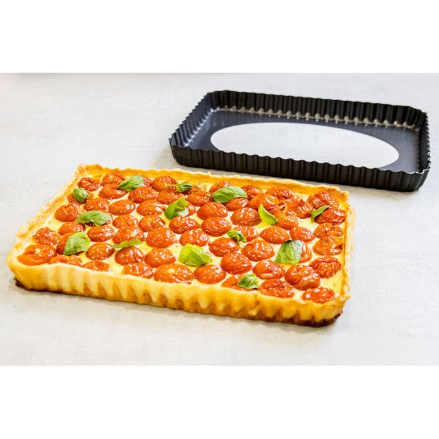 MasterClass Non-Stick Loose Base Fluted Rectangular Flan/Quiche