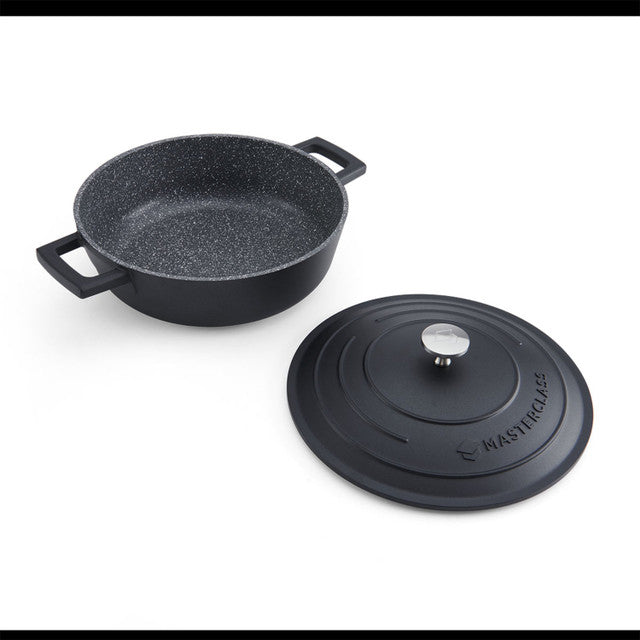 MasterClass Cast Aluminium 24cm Black Shallow Casserole
