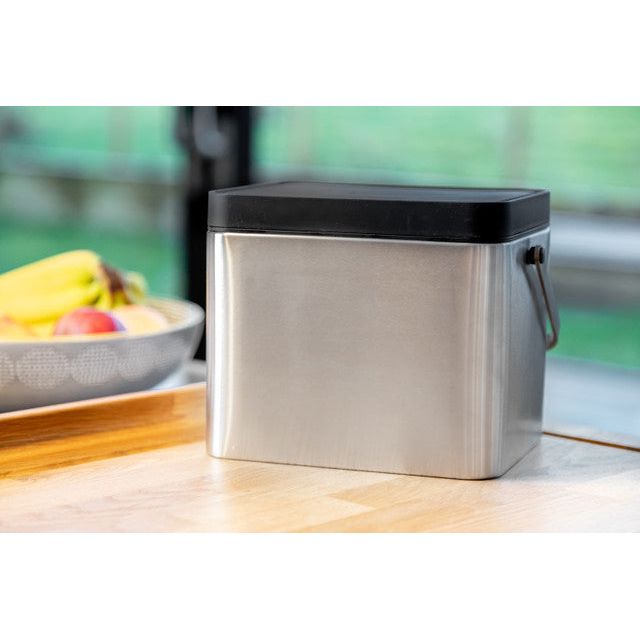 MasterClass Stainless Steel Compost Bin with Antimicrobial Lid
