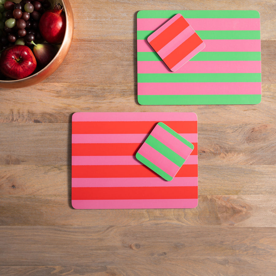 Creative Set Stripe Print Coasters