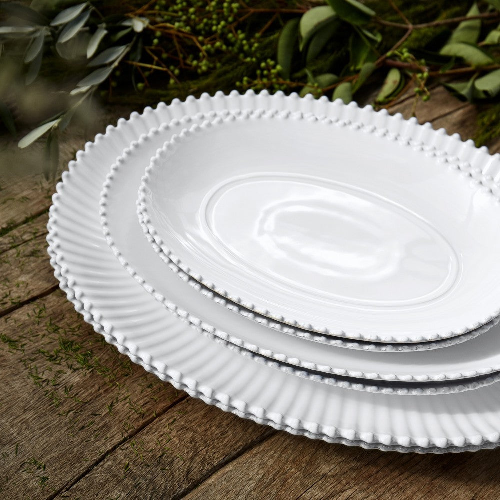 Pearl White Extra Large Oval Platter