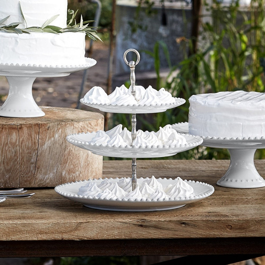 Pearl White Centerpiece 3 Tier Cake Stand