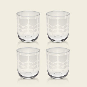 Orla Kiely Etched Stem Set of 4 Formal Water Glasses