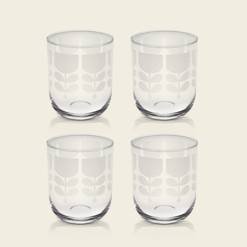 Orla Kiely Etched Stem Set of 4 Formal Water Glasses