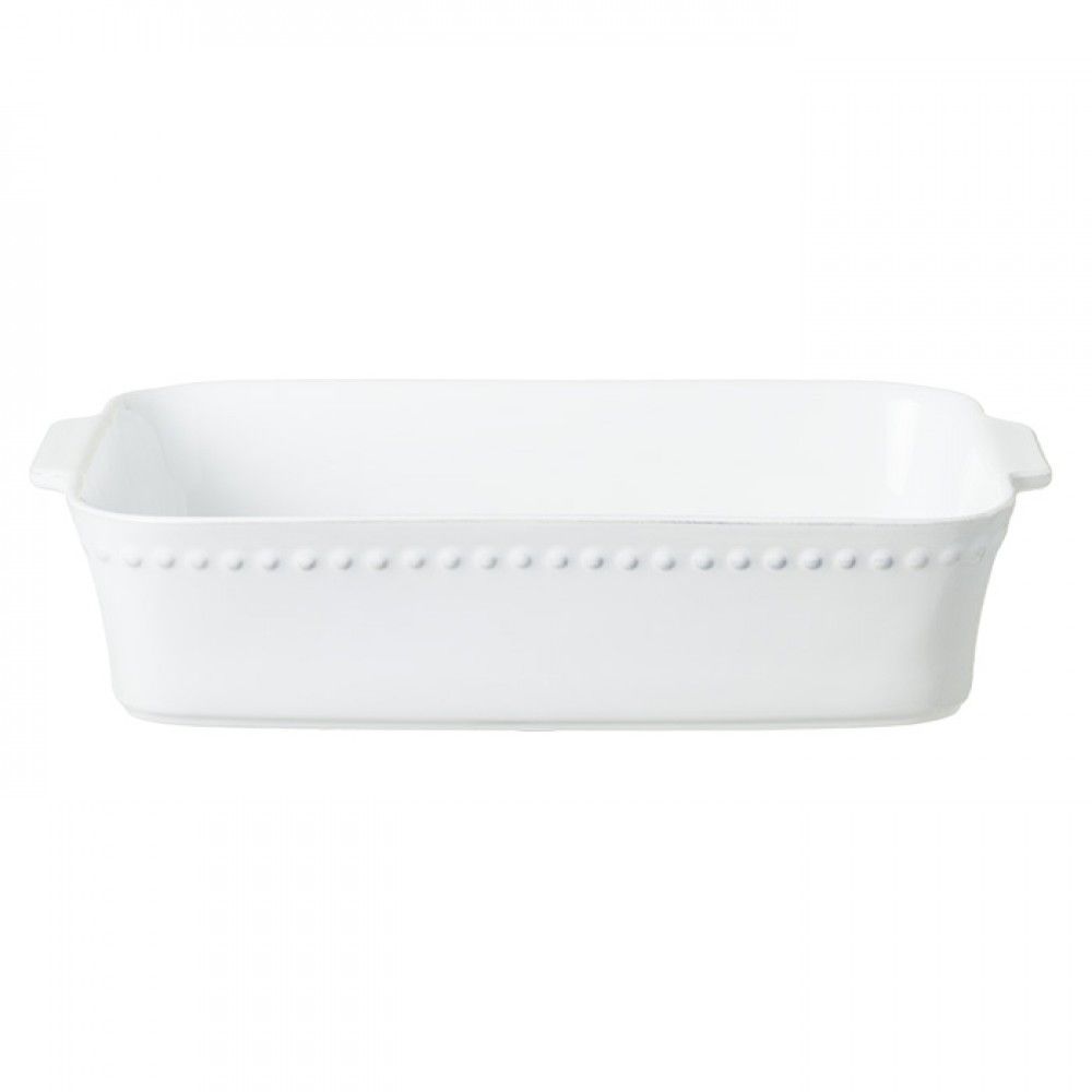 Pearl White Large Rectangular Baker