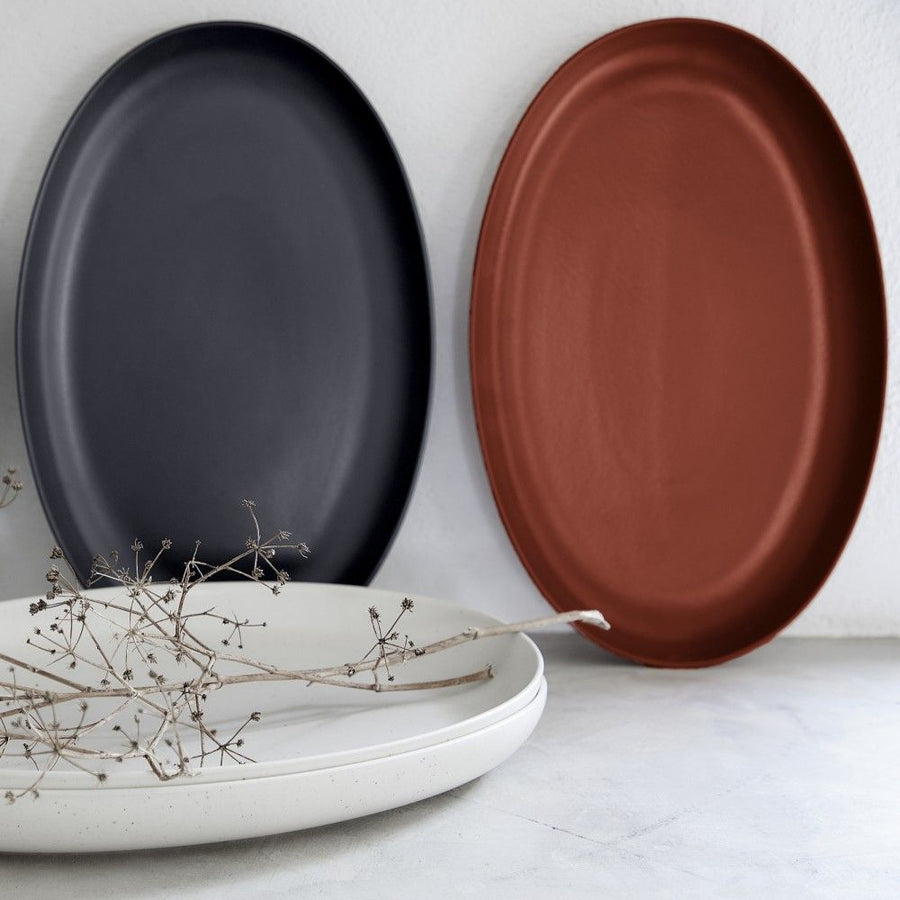 Pacifica Seed Grey Oval Platter