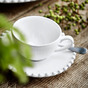 Pearl White Coffee Cup & Saucer