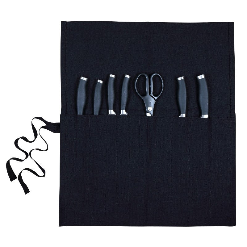 Dexam Black Canvas Knife Roll