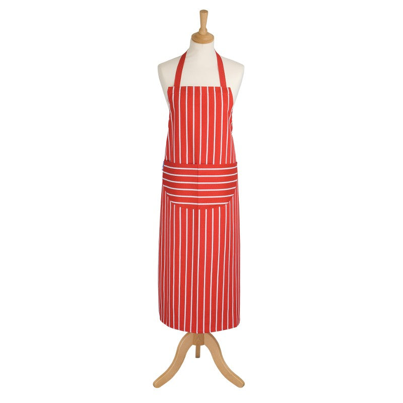 Dexam Long Red Butcher Stripe Apron