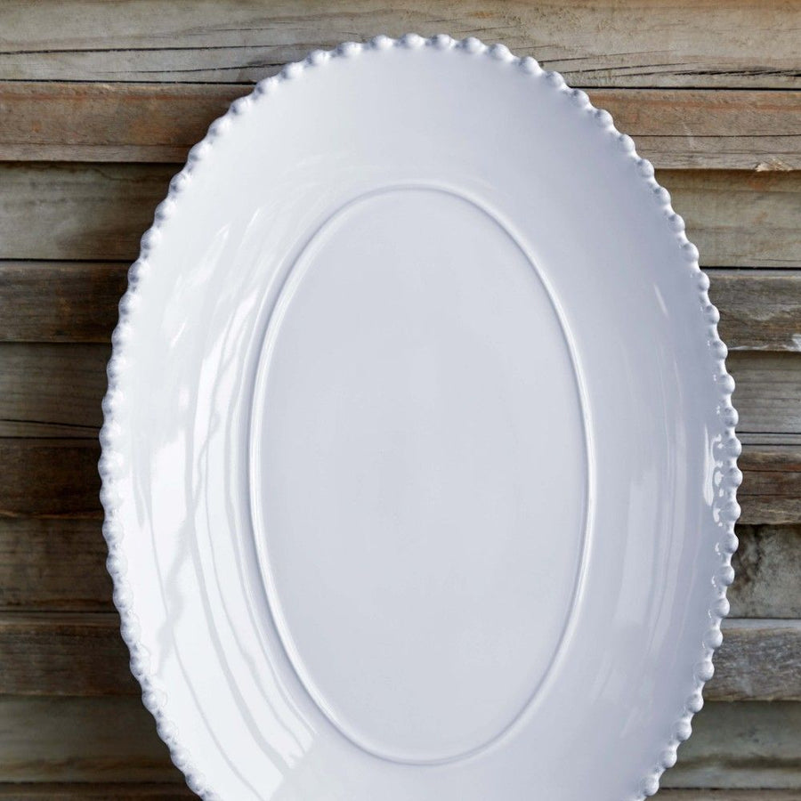 Pearl White Extra Large Oval Platter