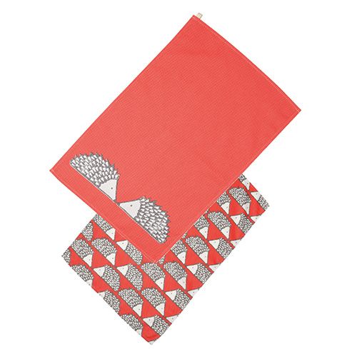 Dexam Scion Spike Red Set of 2 Tea Towels