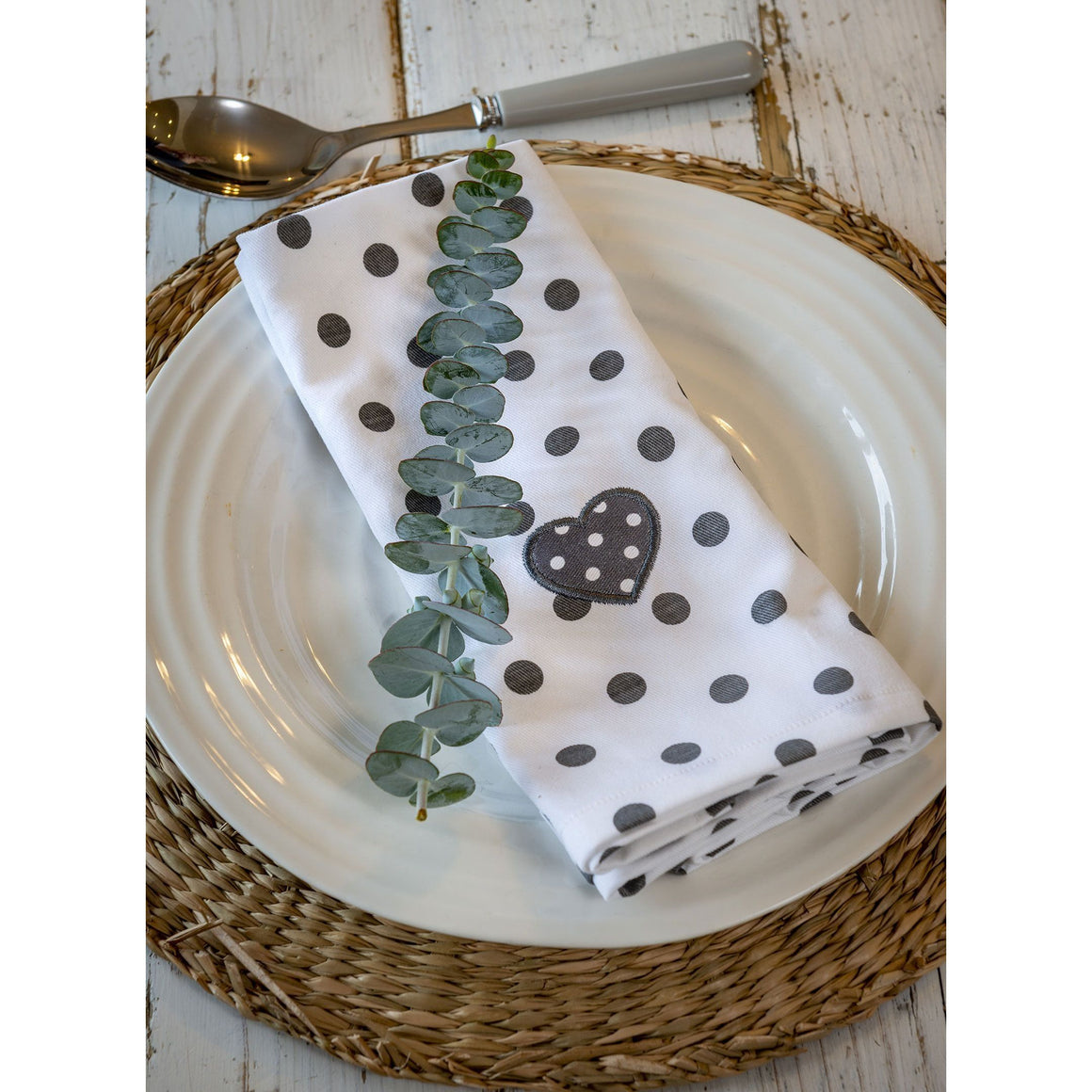 Retreat Set of 4 Polka Dot Napkins