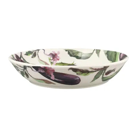 Emma Bridgewater Vegetable Garden Aubergine & Flowers Medium Pasta Bowl