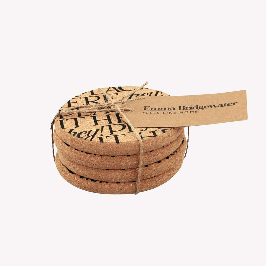 Emma Bridgewater Black Toast Cork Coaster Set