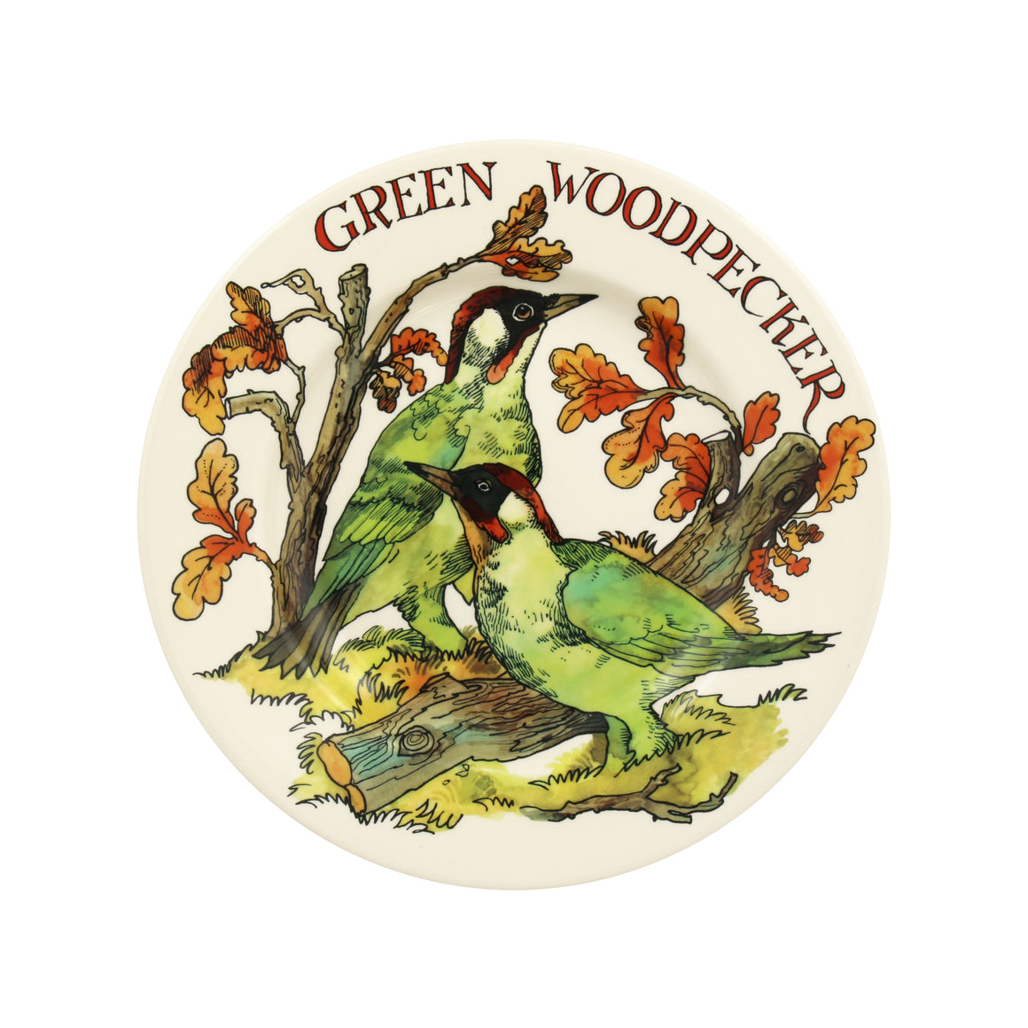 Emma Bridgewater In The Woods Green Woodpecker 8.5" Plate