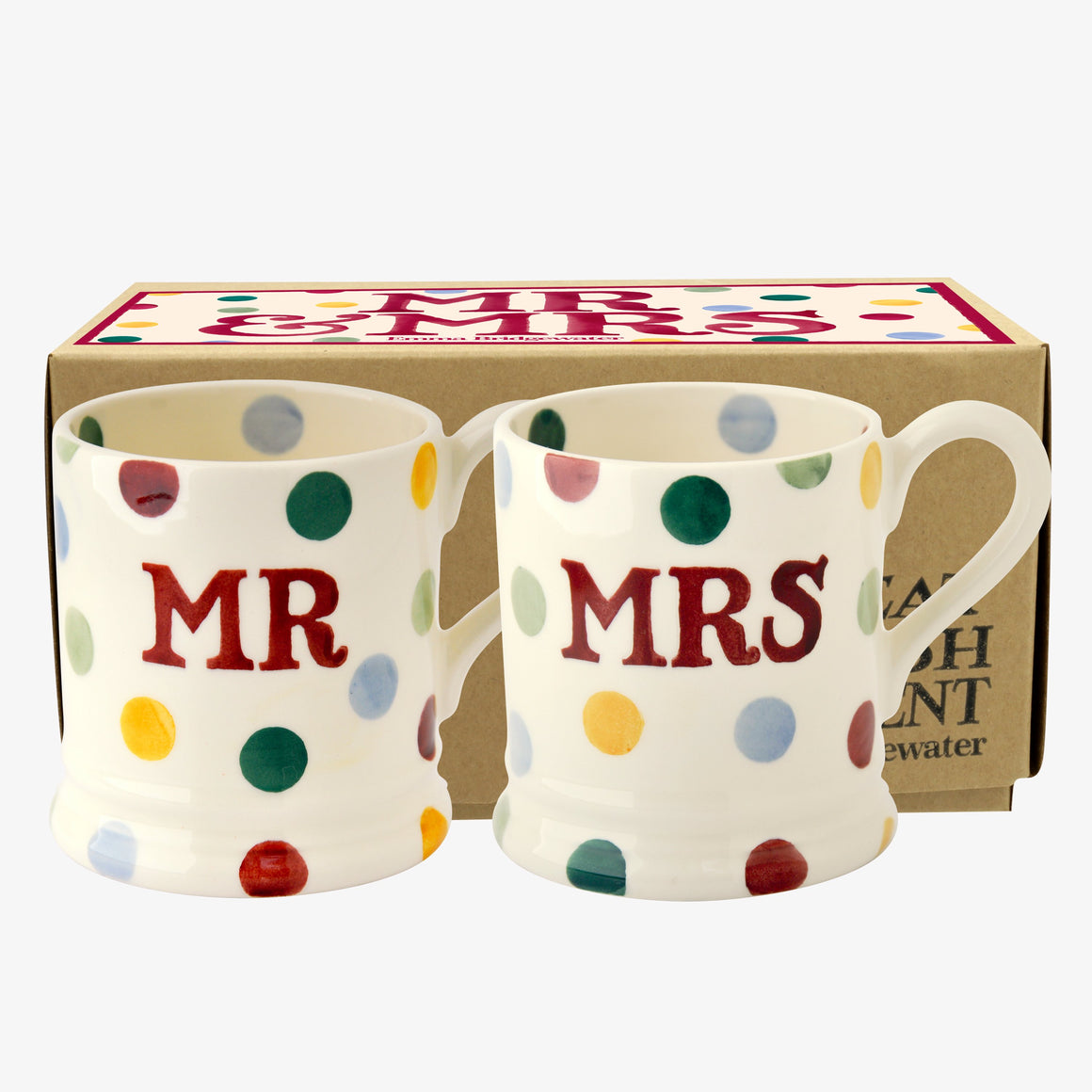 Emma Bridgewater Polka Dot Mr & Mrs Half Pint Mug Set