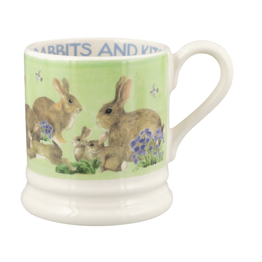 Emma Bridgewater Rabbits & Kits Green Half Pint Mug