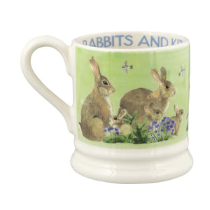 Emma Bridgewater Rabbits & Kits Green Half Pint Mug