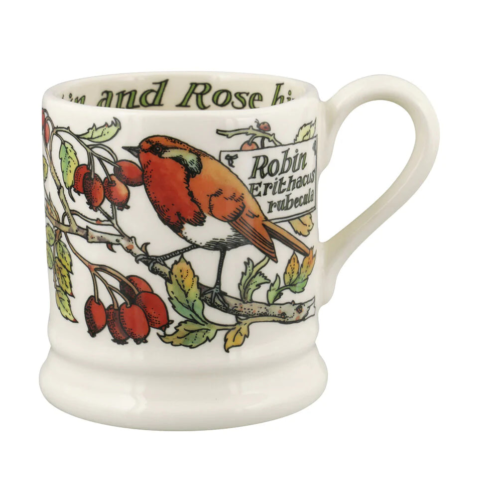 Emma Bridgewater Birds In The Hedgerow Rosehip & Robin Half Pint Mug- Sale
