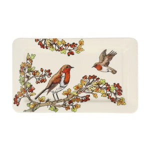 Emma Bridgewater Birds In The Hedgerow Rosehip & Robin Medium Oblong Plate- Sale