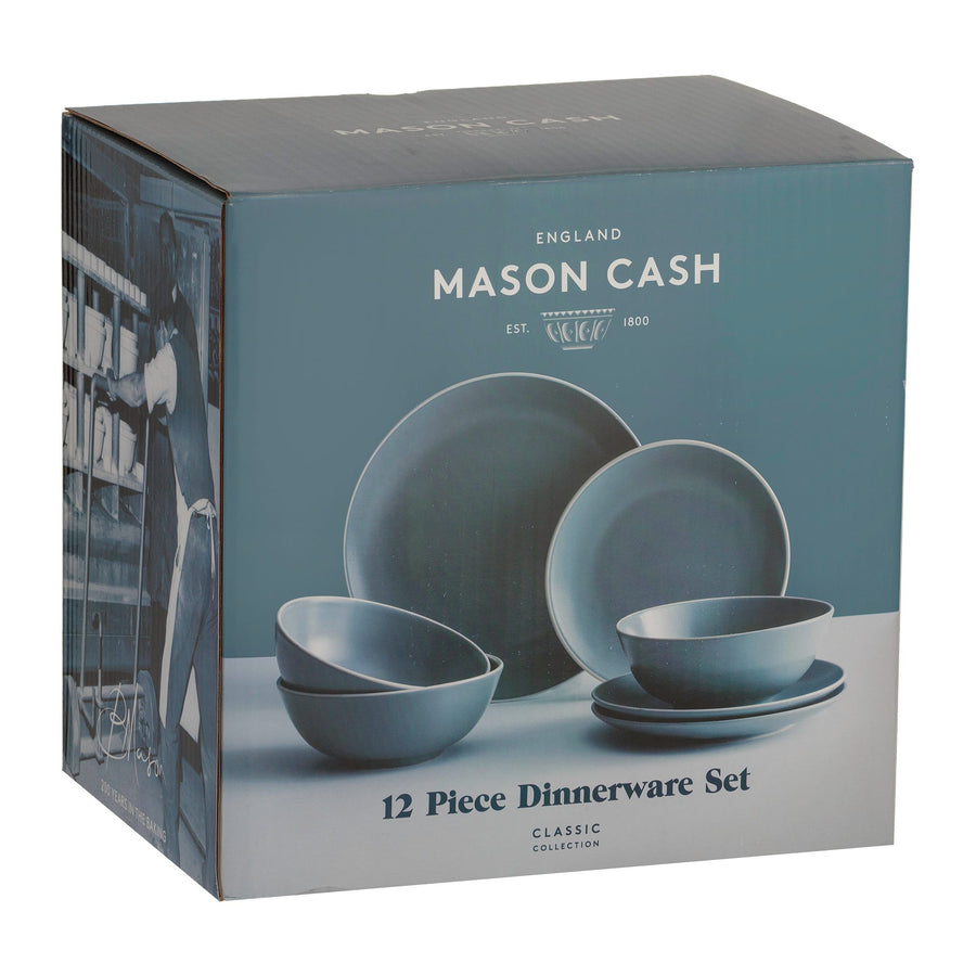 Mason Cash Grey Classic Collection 12 Piece Dinner Set